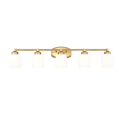 5 Light 39.25" Bathroom Vanity Light, Luxe Gold