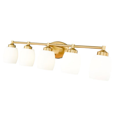 5 Light 39.25" Bathroom Vanity Light, Luxe Gold