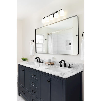 5 Light 39.25" Bathroom Vanity Light, Matte Black