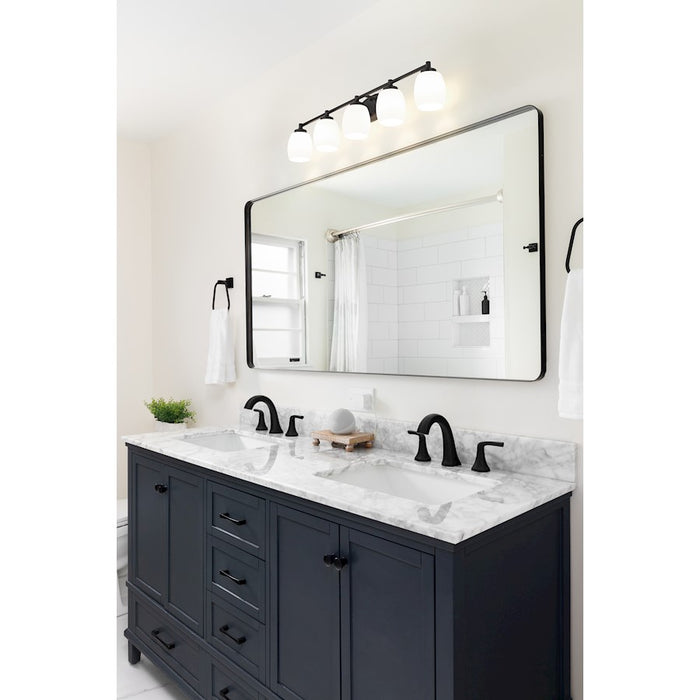 Z-Lite Kendrick 5 Light 39.25" Vanity, Matte Black/Matte Opal