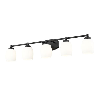 5 Light 39.25" Bathroom Vanity Light, Matte Black