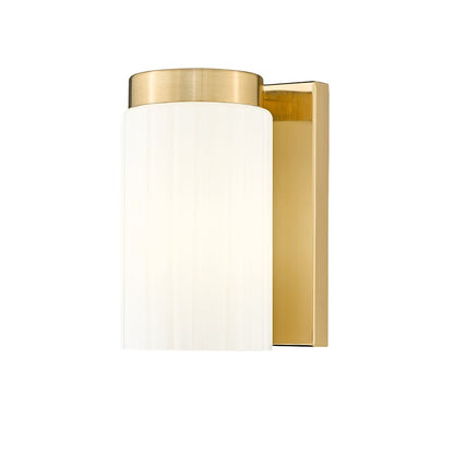 Z-Lite Burk 1 Light 4.25" Wall Sconce, Luxe Gold/Matte Opal - 746-1S-LG