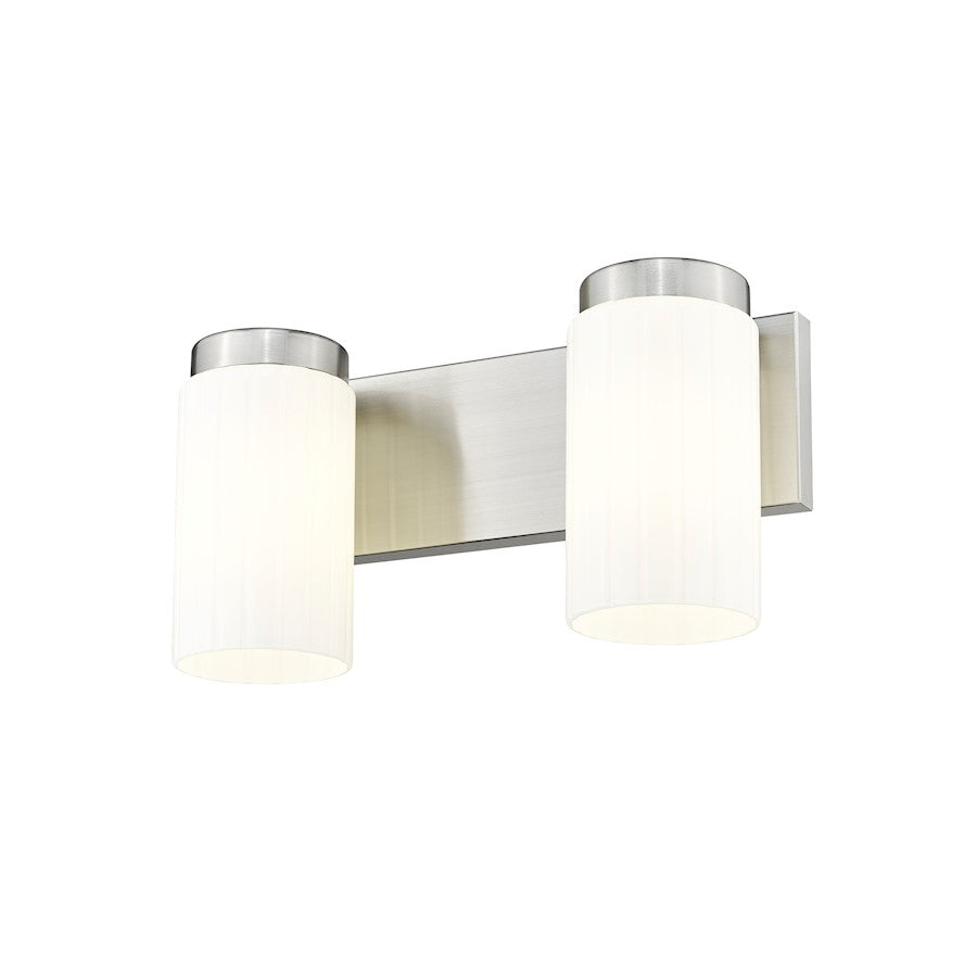 2 Light 14" Bathroom Vanity Light, Brushed Nickel