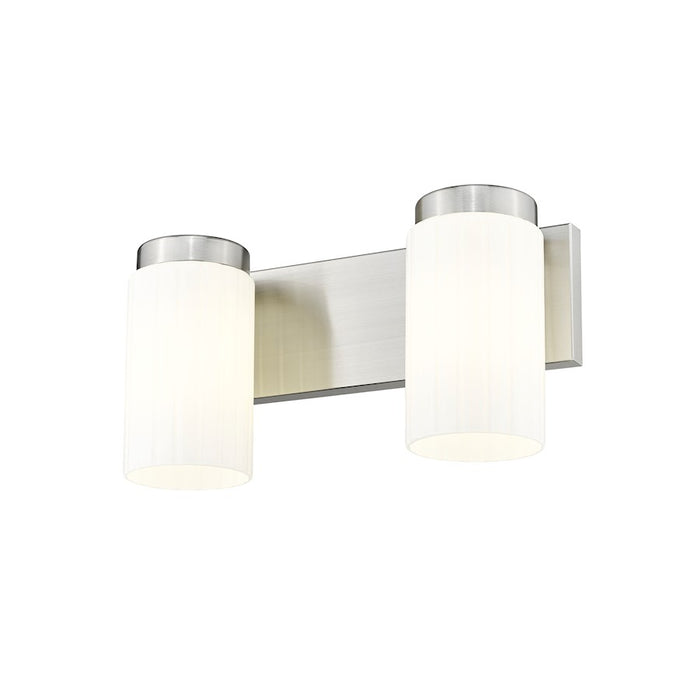 Z-Lite Burk 2 Light 13.75" Vanity, Brushed Nickel/Matte Opal