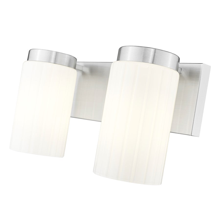 2 Light 14" Bathroom Vanity Light, Brushed Nickel