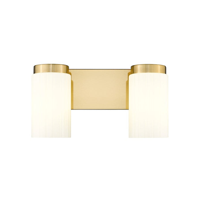 Z-Lite Burk 2 Light 13.75" Vanity, Luxe Gold/Matte Opal