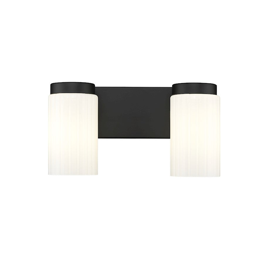 2 Light 14" Bathroom Vanity Light, Matte Black