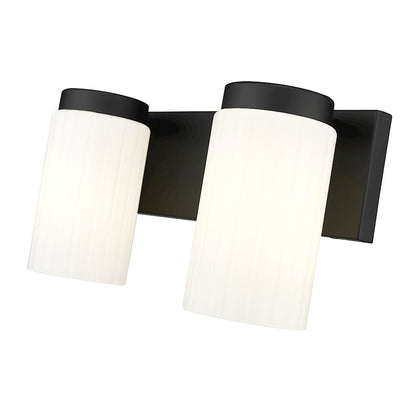 2 Light 14" Bathroom Vanity Light, Matte Black