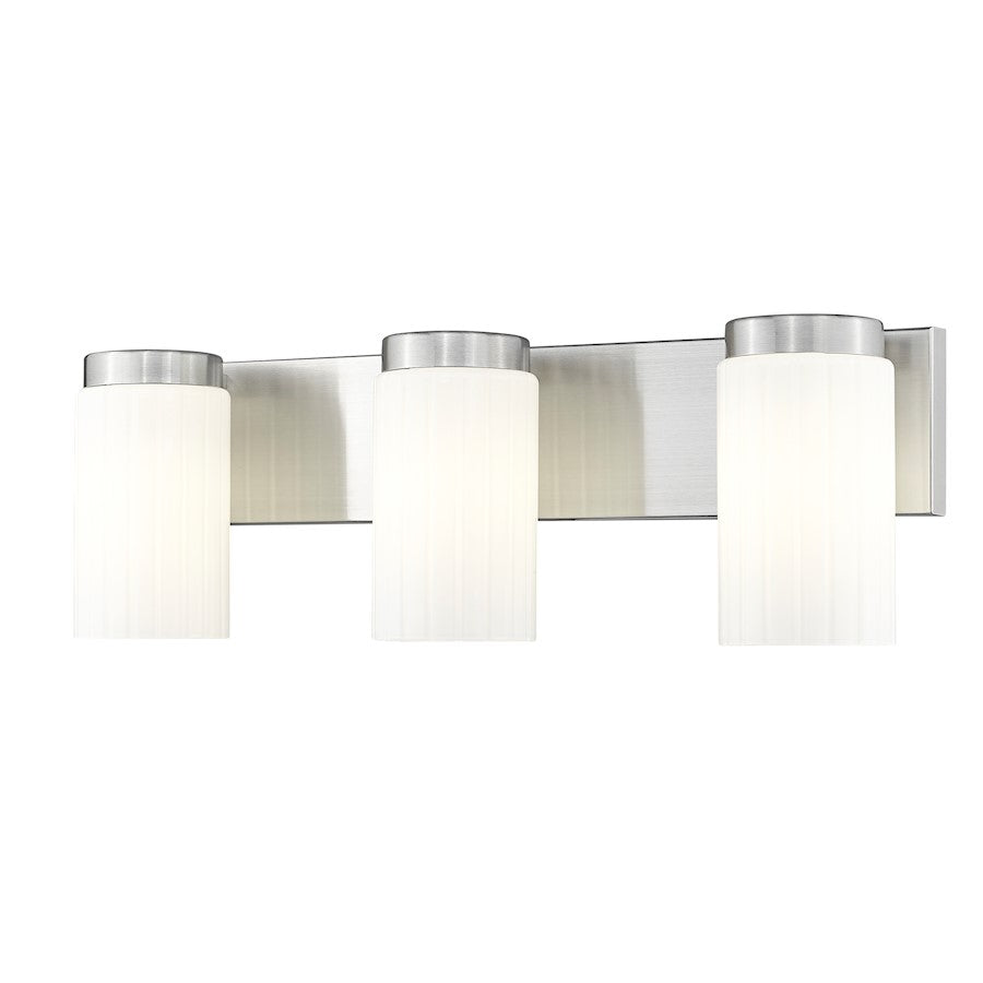 Z-Lite Burk 3 Light 22.5" Vanity, Brushed Nickel/Matte Opal - 746-3V-BN