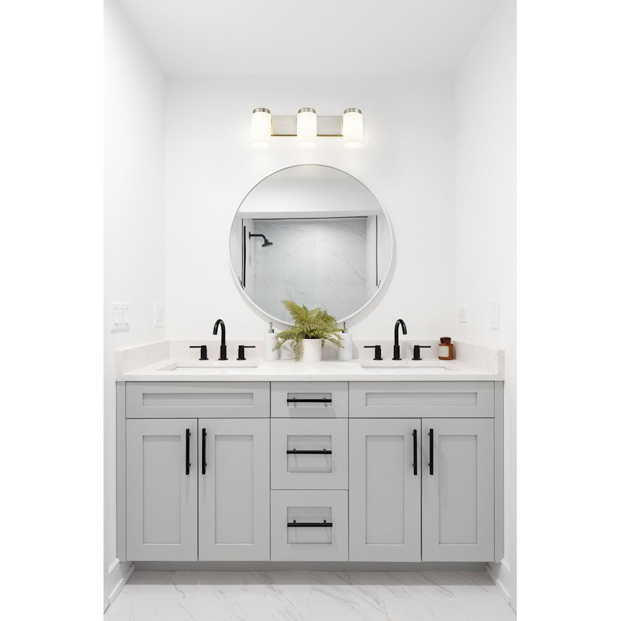 3 Light 22.5" Bathroom Vanity Light, Brushed Nickel