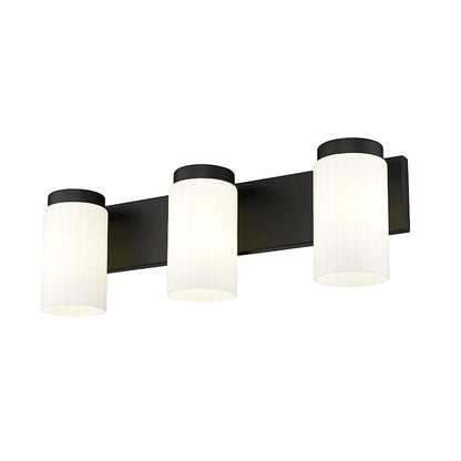 3 Light 22.5" Bathroom Vanity Light, Matte Black