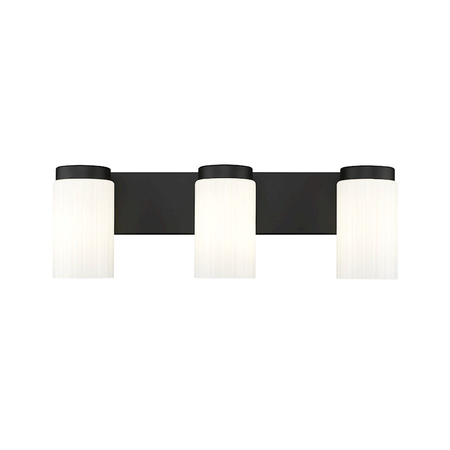 3 Light 22.5" Bathroom Vanity Light, Matte Black