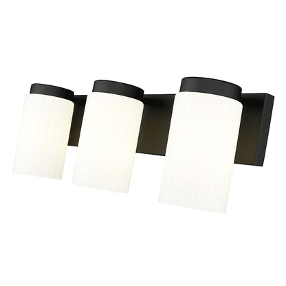 3 Light 22.5" Bathroom Vanity Light, Matte Black