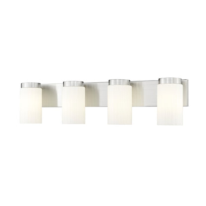 Z-Lite Burk 4 Light 30" Vanity, Brushed Nickel/Matte Opal - 746-4V-BN