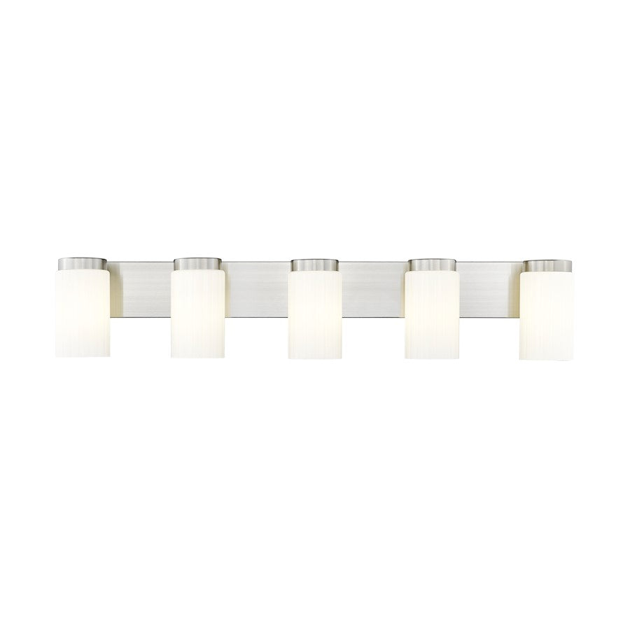 5 Light 38" Bathroom Vanity Light, Brushed Nickel