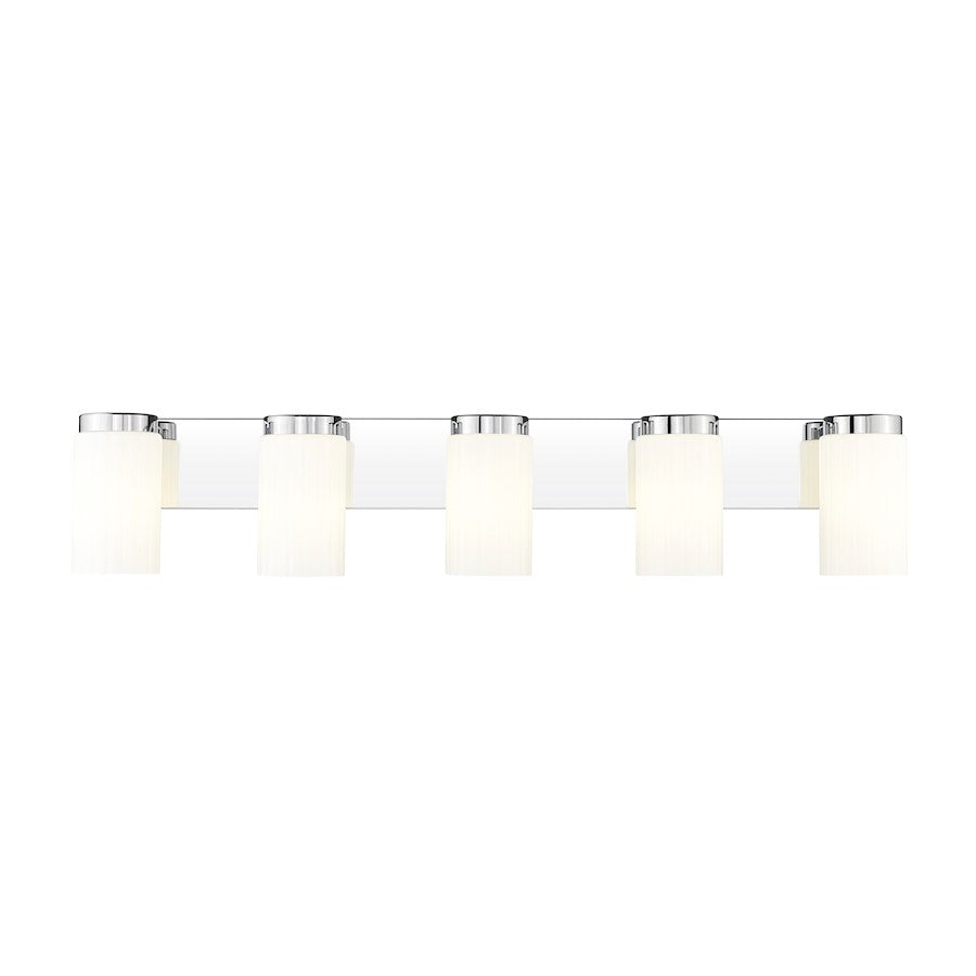 5 Light 38" Bathroom Vanity Light, Chrome