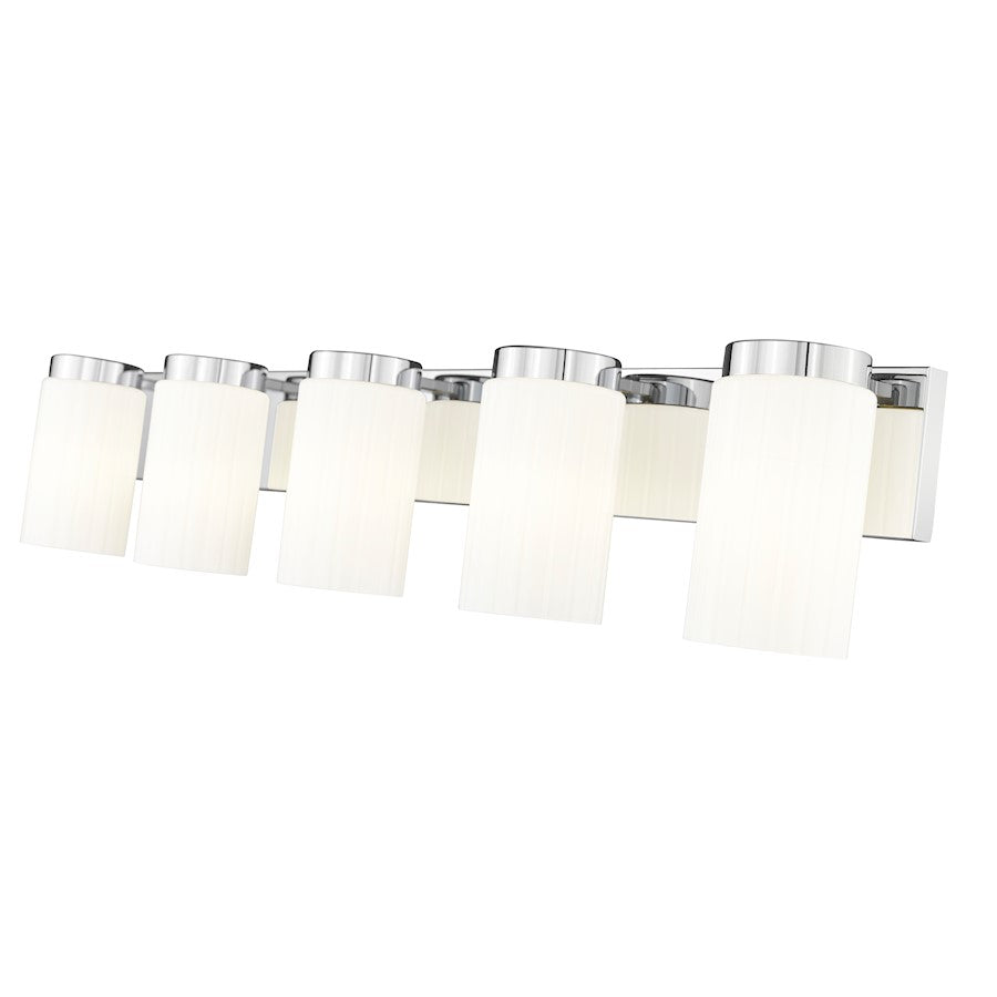 5 Light 38" Bathroom Vanity Light, Chrome