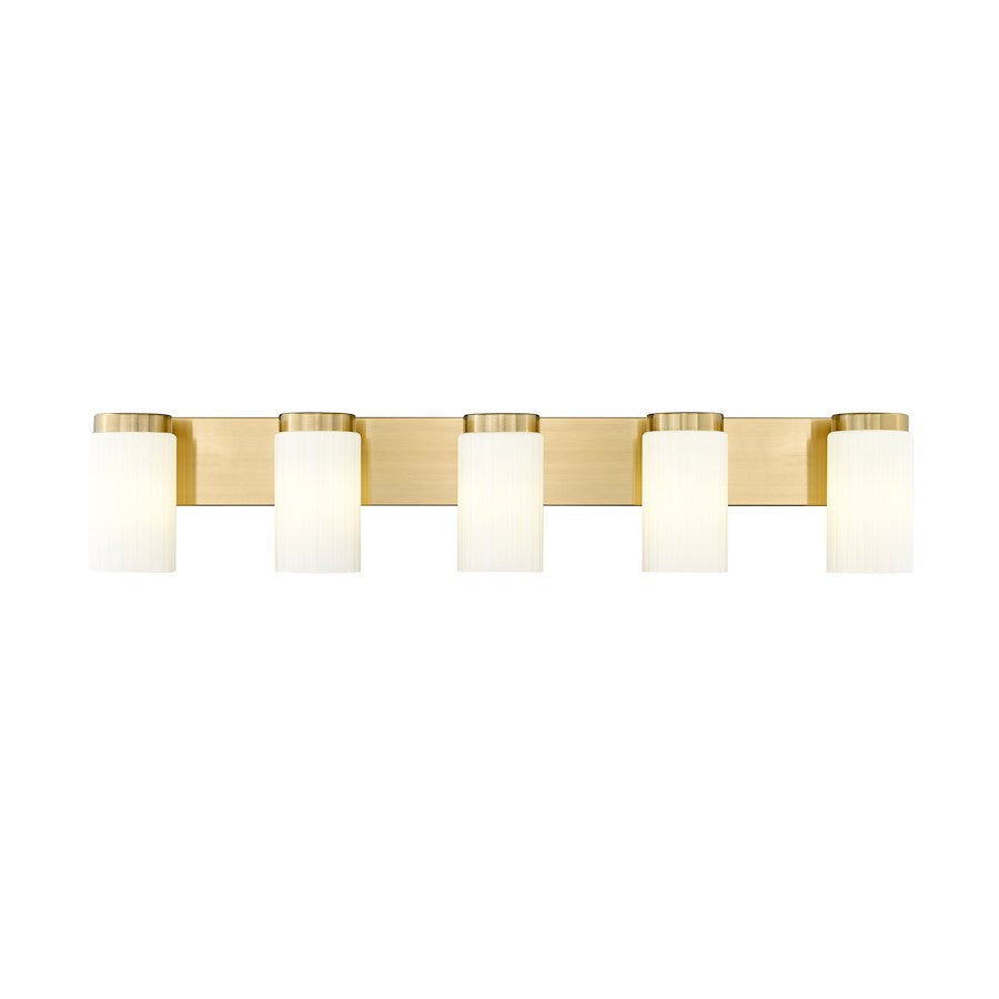 5 Light 38" Bathroom Vanity Light, Luxe Gold