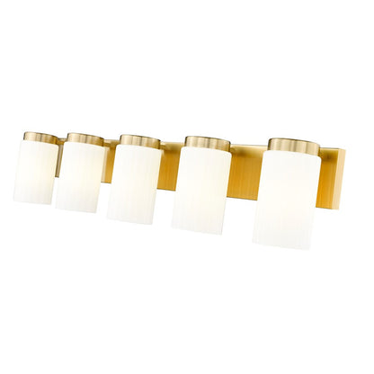 5 Light 38" Bathroom Vanity Light, Luxe Gold