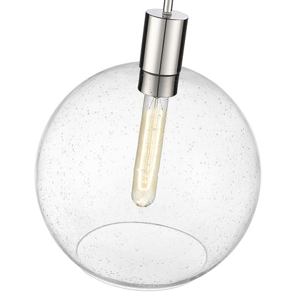 1 Light Pendant, Clear Seedy