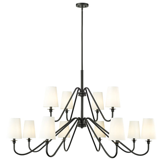 Z-Lite Gianna 12 Light Chandelier, Matte Black/White - 7509-12-60MB