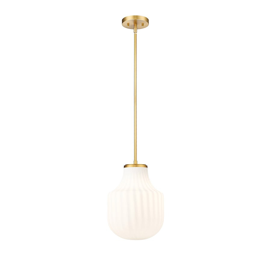 Z-Lite Newbury 1 Light 10" Pendant, Modern Gold/White Opal - 7510P10-MGLD