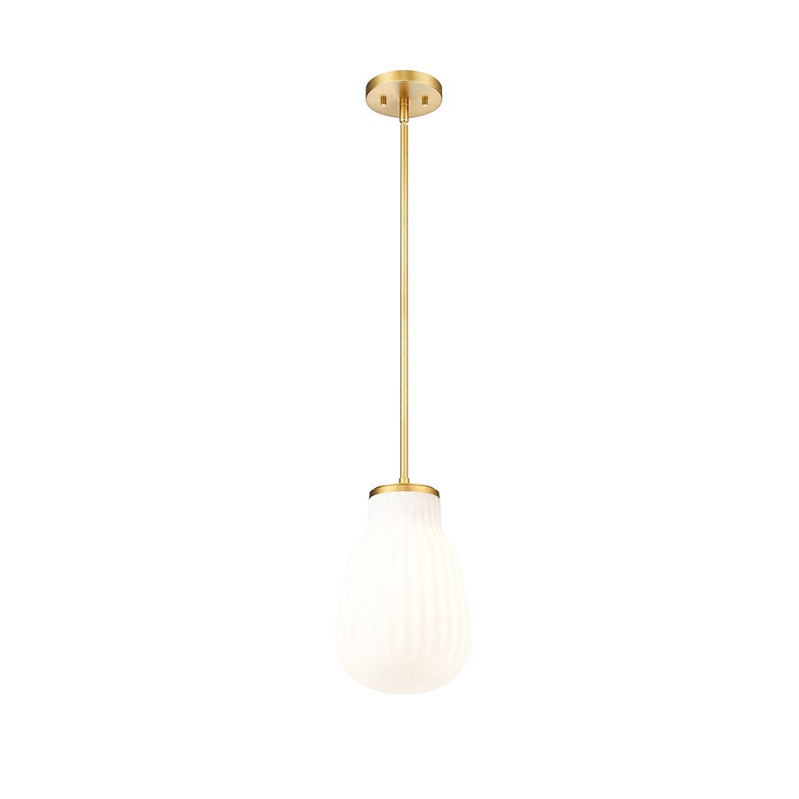 1 Light 8" Pendant, Modern Gold