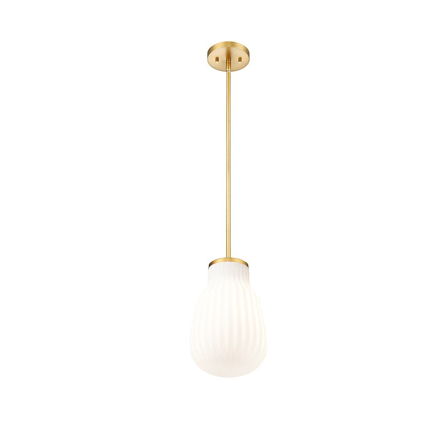 1 Light 8" Pendant, Modern Gold