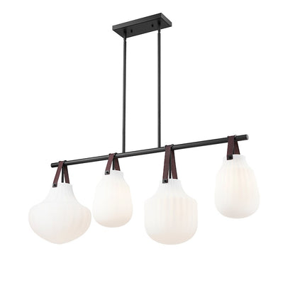 13" Linear Chandelier, Matte Black