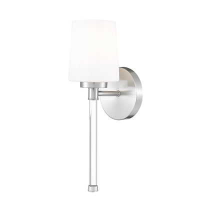 Z-Lite Henri 1 Light Wall Sconce, Brushed Nickel/White Opal - 7700-1S-BN