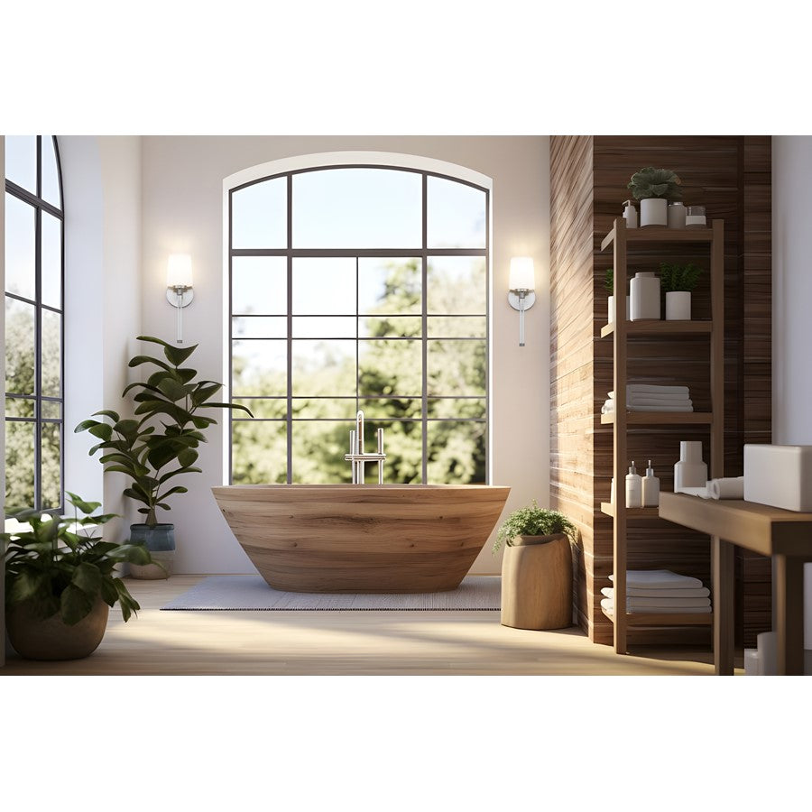 Z-Lite Henri 1 Light Wall Sconce, Brushed Nickel/White Opal