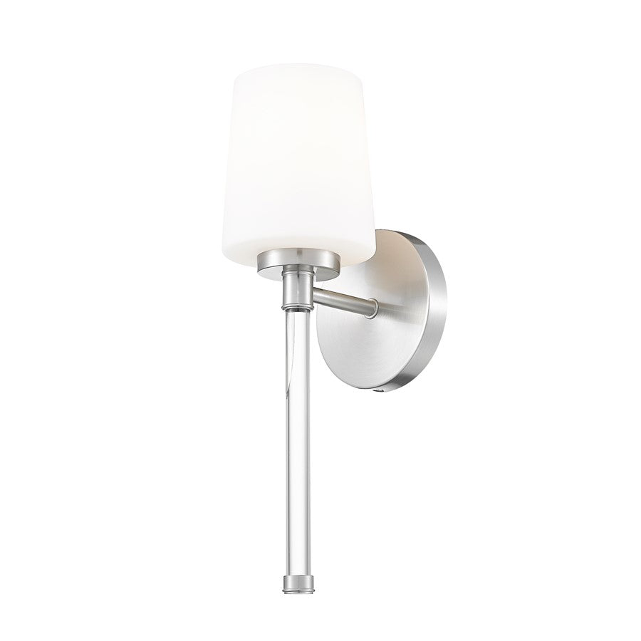 Z-Lite Henri 1 Light Wall Sconce, Brushed Nickel/White Opal