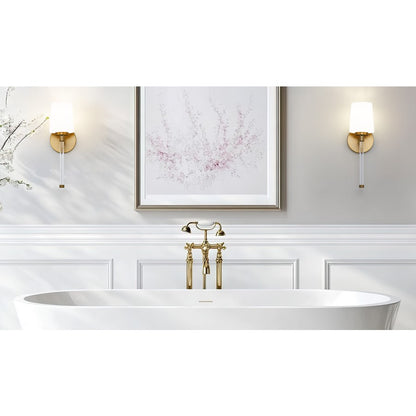 Z-Lite Henri 1 Light Wall Sconce, Modern Gold/White Opal