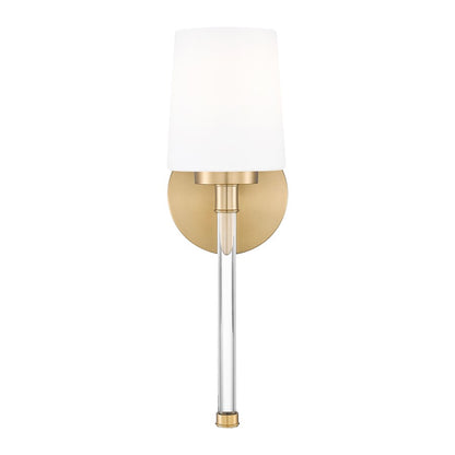 Z-Lite Henri 1 Light Wall Sconce, Modern Gold/White Opal