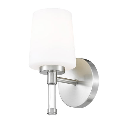 Z-Lite Henri 1 Light Vanity, Brushed Nickel/White Opal