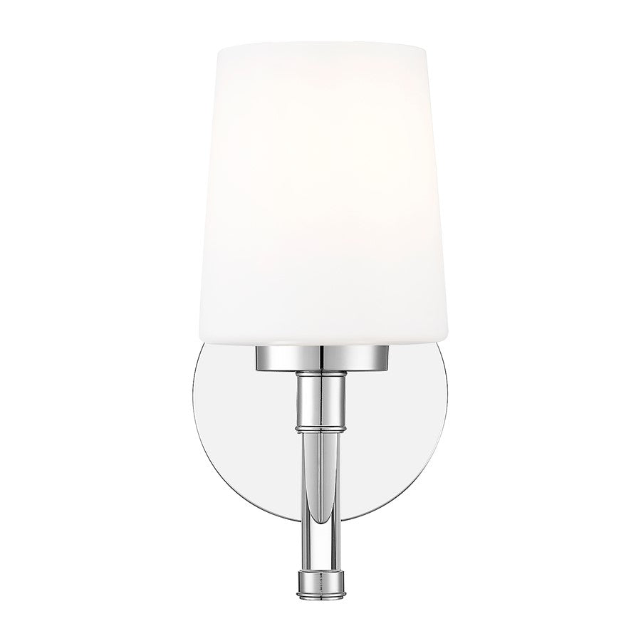 Z-Lite Henri 1 Light Vanity, Chrome /White Opal