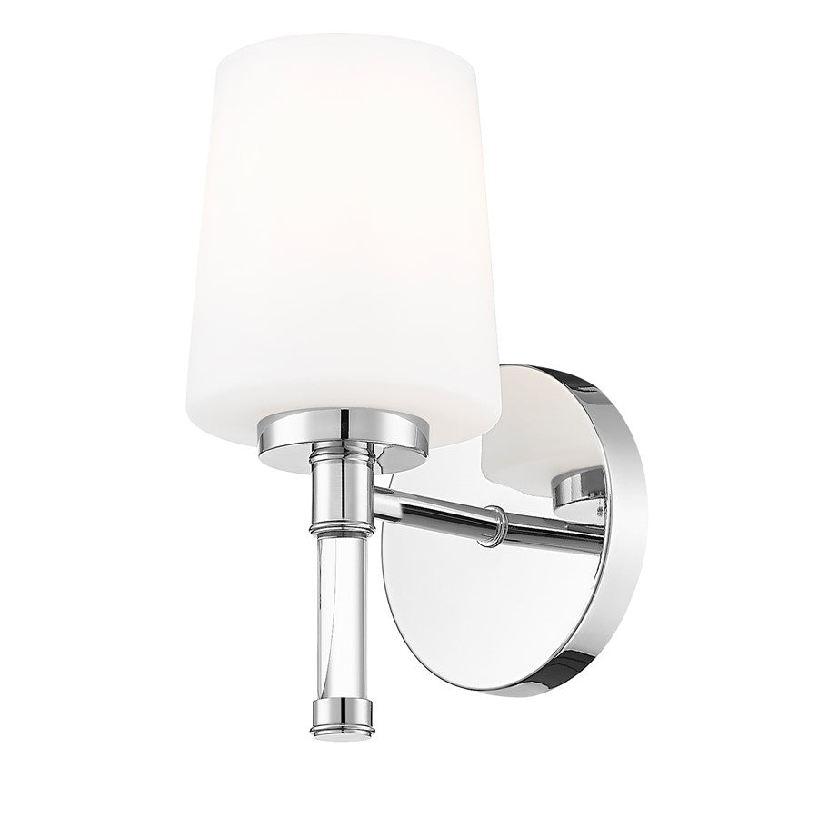 Z-Lite Henri 1 Light Vanity, Chrome /White Opal