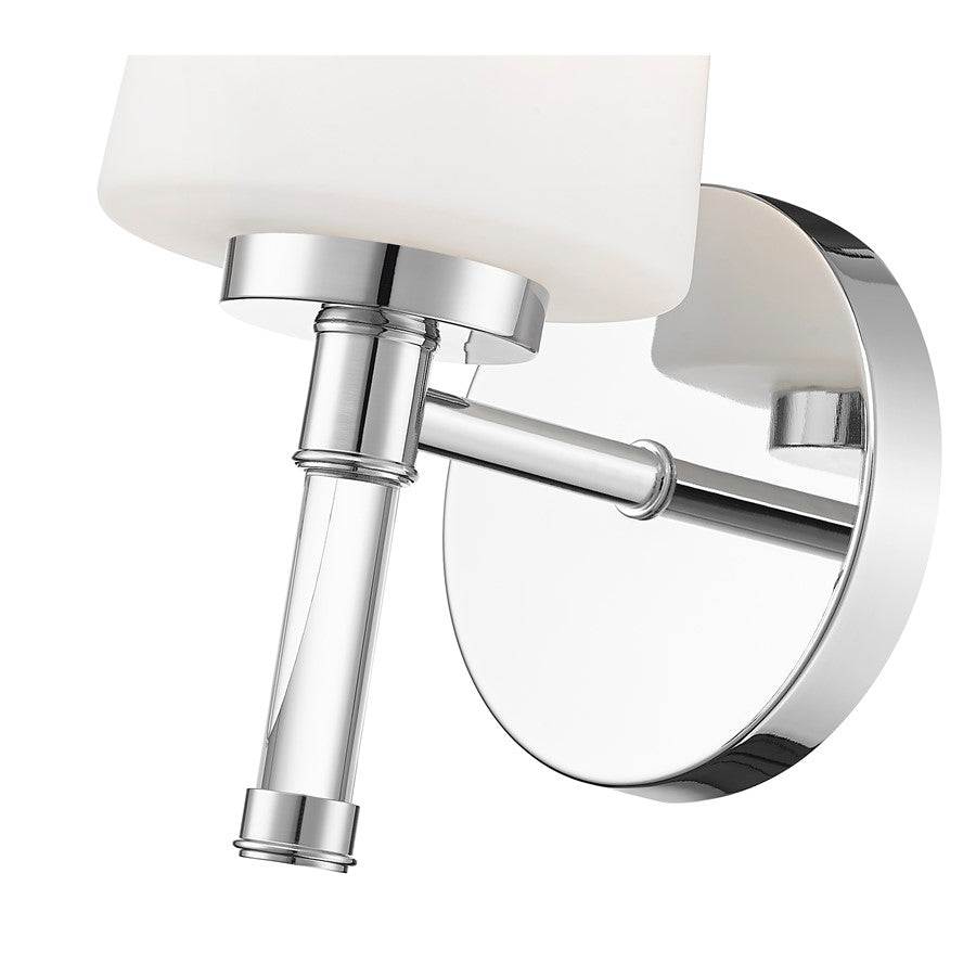 Z-Lite Henri 1 Light Vanity, Chrome /White Opal
