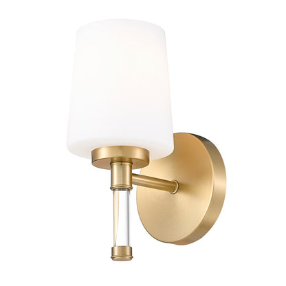 Z-Lite Henri 1 Light Vanity, Modern Gold/White Opal