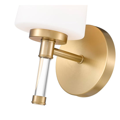 Z-Lite Henri 1 Light Vanity, Modern Gold/White Opal