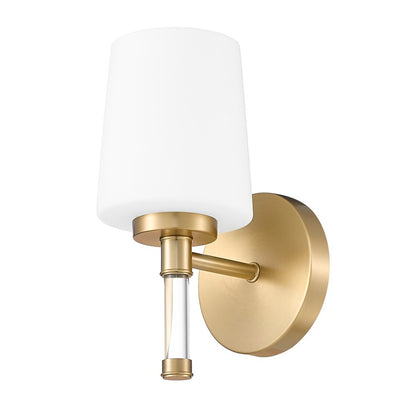 Z-Lite Henri 1 Light Vanity, Modern Gold/White Opal