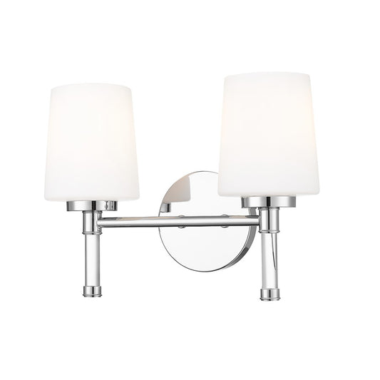 Z-Lite Henri 2 Light Vanity, Chrome /White Opal - 7700-2V-CH