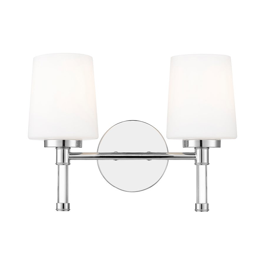 Z-Lite Henri 2 Light Vanity, Chrome /White Opal
