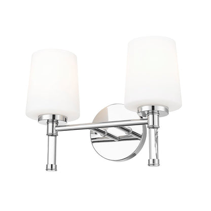 Z-Lite Henri 2 Light Vanity, Chrome /White Opal