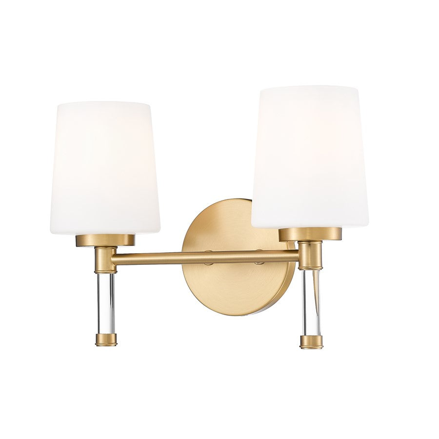Z-Lite Henri 2 Light Vanity, Modern Gold/White Opal - 7700-2V-MGLD