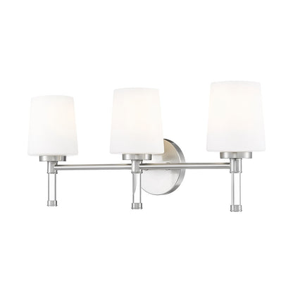 Z-Lite Henri 3 Light Vanity, Brushed Nickel/White Opal - 7700-3V-BN