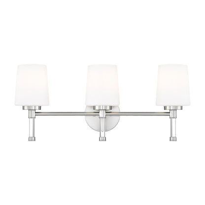 Z-Lite Henri 3 Light Vanity, Brushed Nickel/White Opal