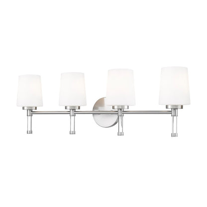 Z-Lite Henri 4 Light Vanity, Brushed Nickel/White Opal - 7700-4V-BN