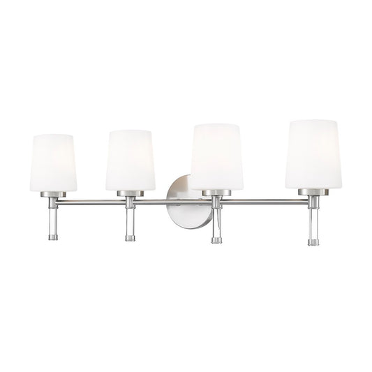 Z-Lite Henri 4 Light Vanity, Brushed Nickel/White Opal - 7700-4V-BN