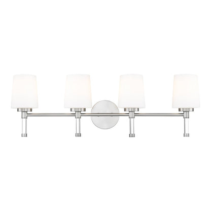 Z-Lite Henri 4 Light Vanity, Brushed Nickel/White Opal